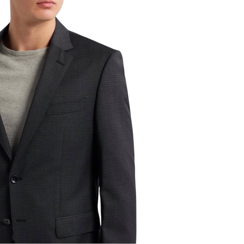 Hugo Boss Mens Blazer Size 38 Regular Black Check Super 130 Slim Fit Bi Stretch - Picture 6 of 12
